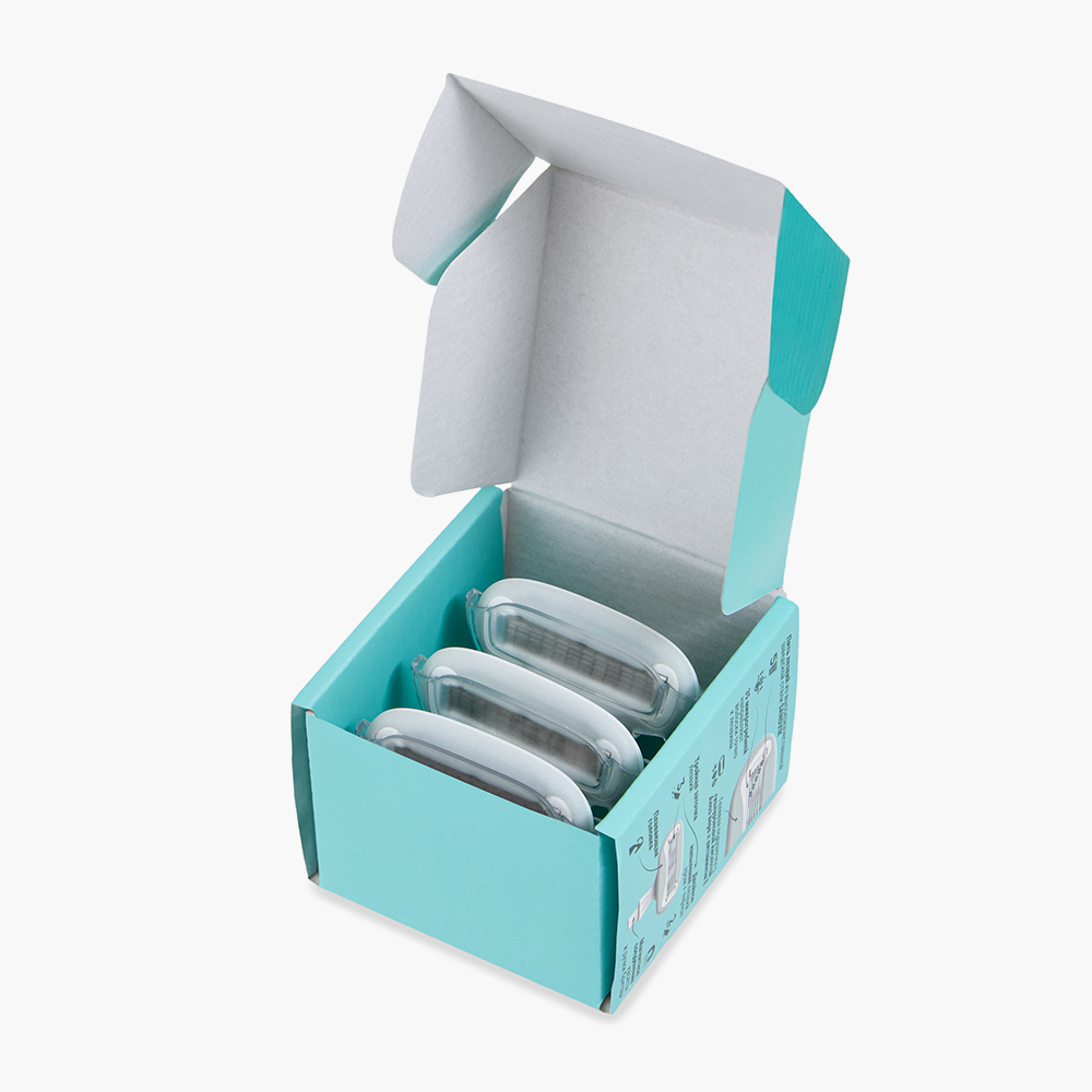 Набор сменных кассет для бритвы Olzori Wellskins с системой Catch&Shave и лезвиями с многоэтапной заточкой, 3 штуки