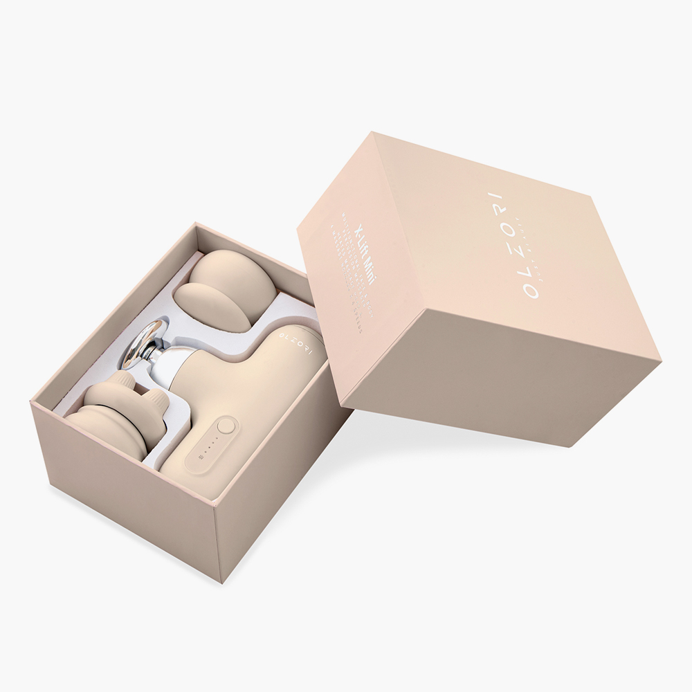 Перкуссионный массажер Olzori X-Lift Mini с подогревом, цифровой системой управления и 4 насадками для лица и тела