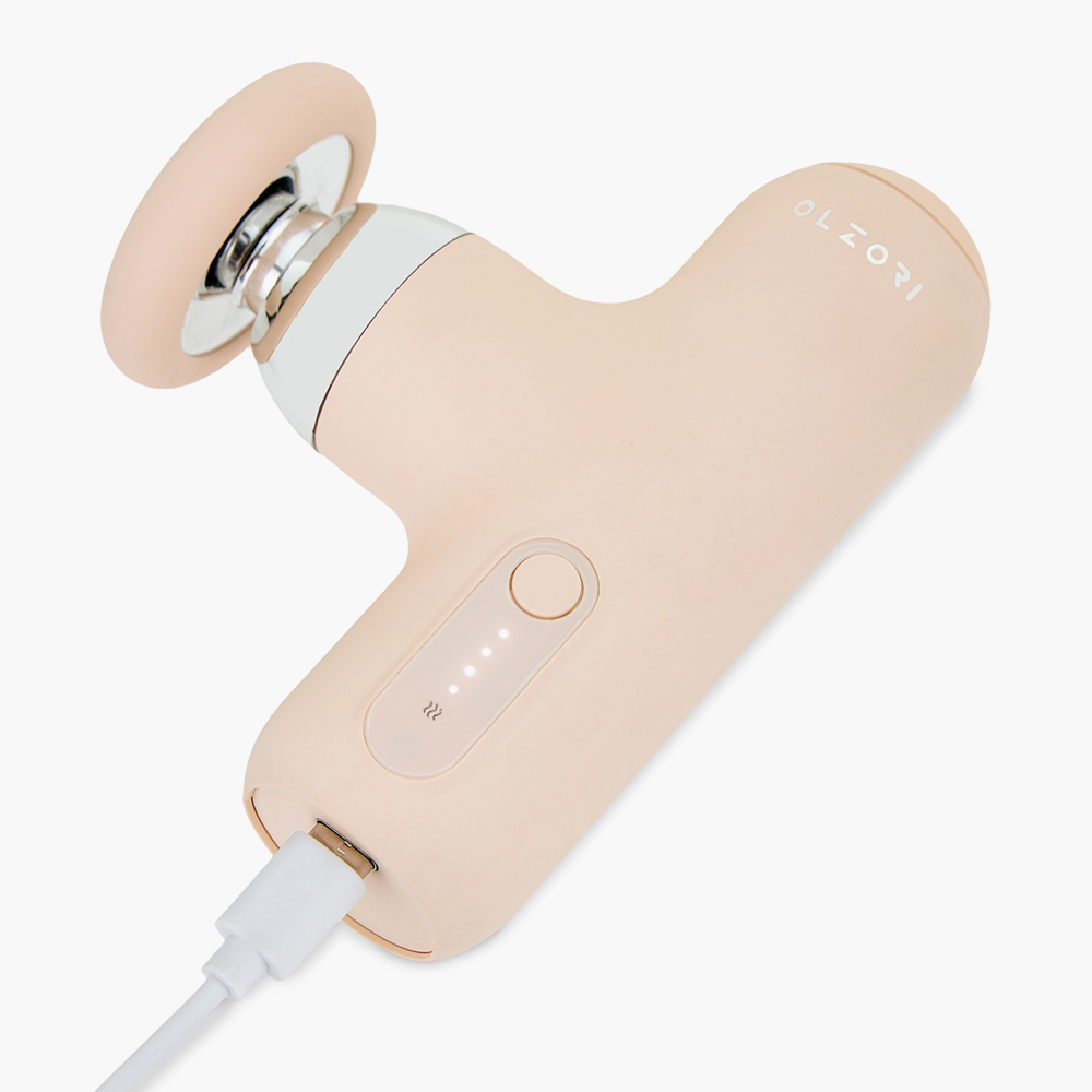 Перкуссионный массажер Olzori X-Lift Mini с подогревом, цифровой системой управления и 4 насадками для лица и тела