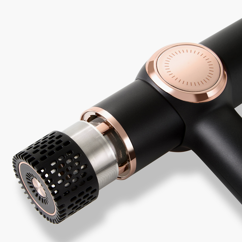 Фен Olzori X-Air с 15 режимами, бесщеточным мотором StrongFlow, встроенным ионизатором и 4 насадками для укладки