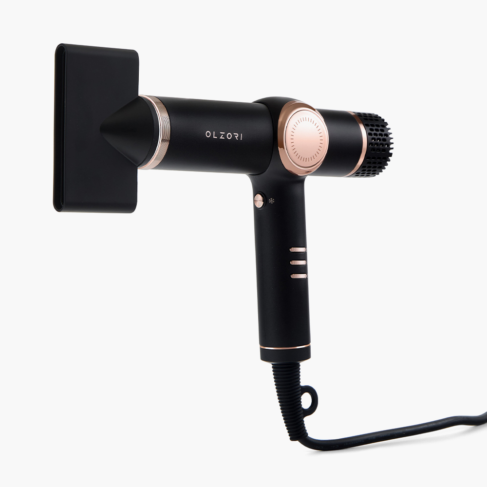 Фен Olzori X-Air с 15 режимами, бесщеточным мотором StrongFlow, встроенным ионизатором и 4 насадками для укладки