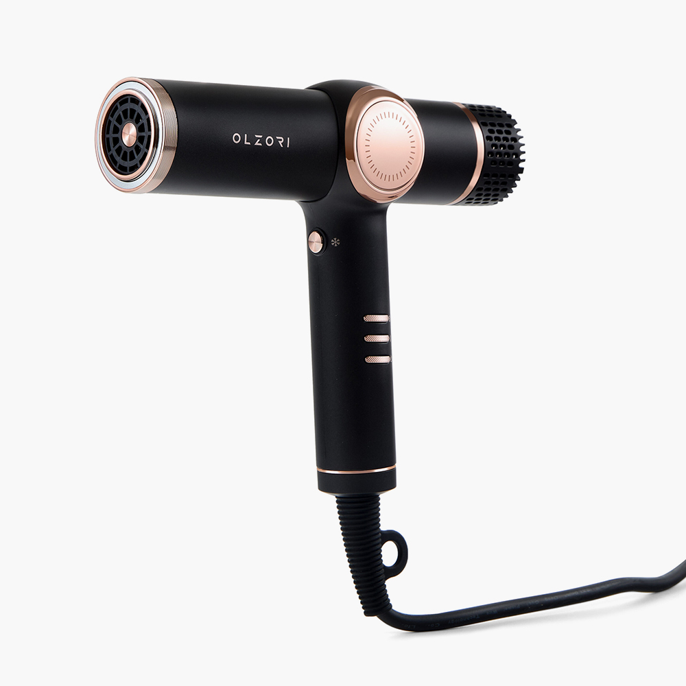 Фен Olzori X-Air с 15 режимами, бесщеточным мотором StrongFlow, встроенным ионизатором и 4 насадками для укладки