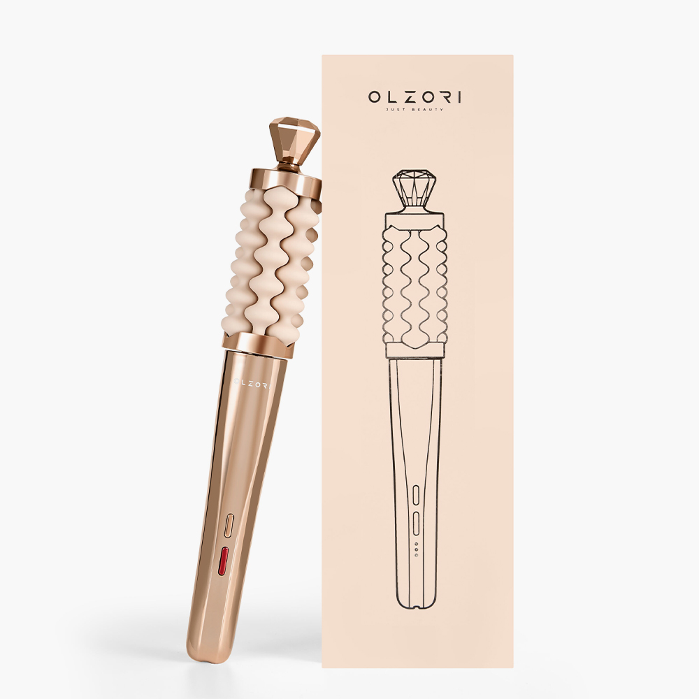 Аккумуляторный виброкомпрессионный массажер для лица и шеи Olzori Sferro с 30 ротационными сферами и бесщеточным двигателем