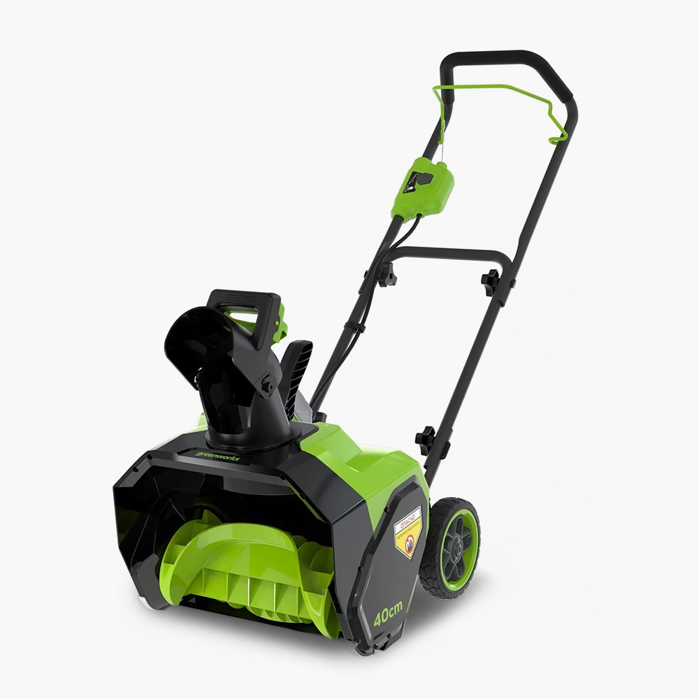 Аккумуляторный снегоуборщик Greenworks G40ST40 40V с прочным шнеком из армированного пластика Armalite и поворотным дефлектором