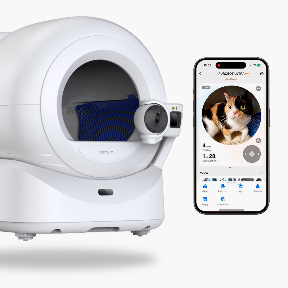 Умный лоток для кошек Petkit Purobot Ultra с автоматической системой очистки, панорамными AI-камерами и дистанционным управлением