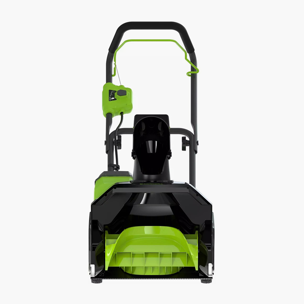 Аккумуляторный снегоуборщик Greenworks G40ST40 40V с прочным шнеком из армированного пластика Armalite и поворотным дефлектором