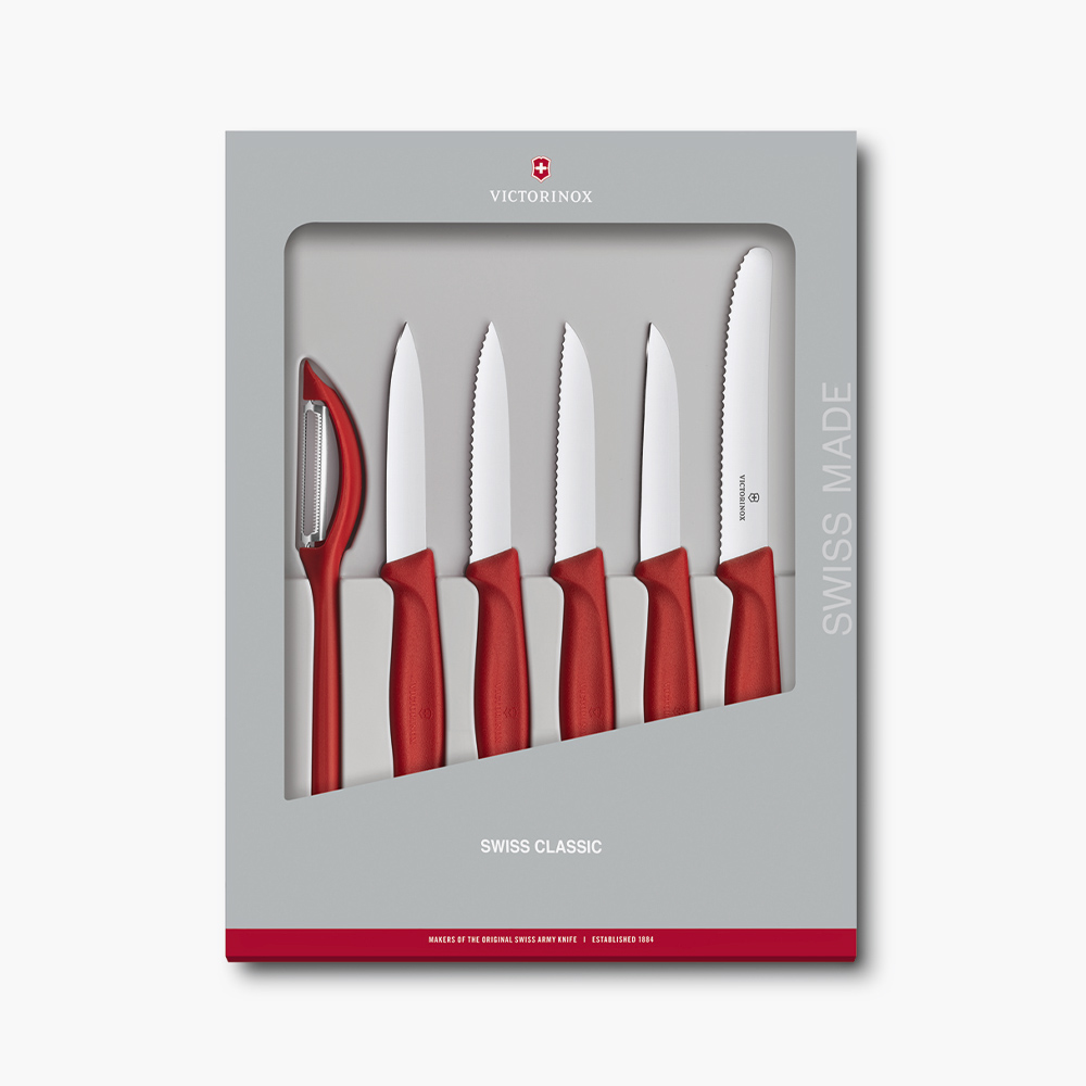 Набор для чистки овощей Victorinox Swiss Classic 6 в 1 с прямой и серрейторной заточкой лезвий
