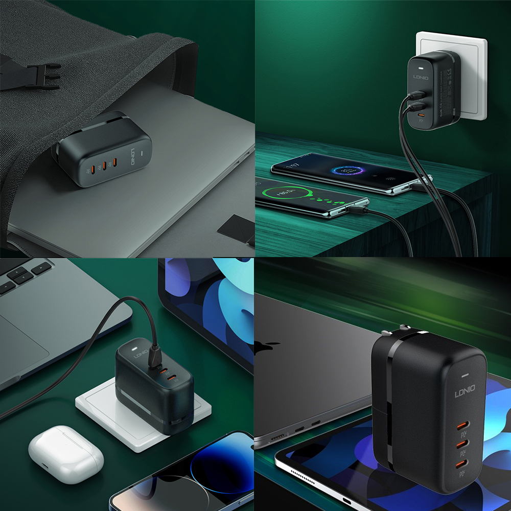 Мощный адаптер питания LDNIO Q367 для одновременной зарядки трех устройств с поддержкой Quick Charge и Power Delivery