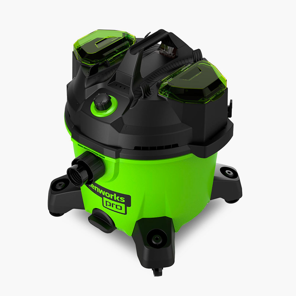 Хозяйственный пылесос Greenworks G120WDV с трехступенчатой системой фильтрации и функцией всасывания жидкостей