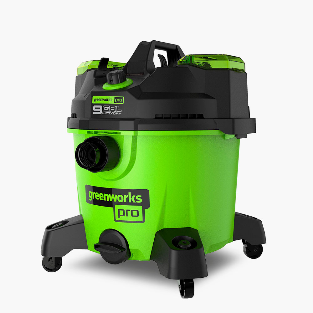 Хозяйственный пылесос Greenworks G120WDV с трехступенчатой системой фильтрации и функцией всасывания жидкостей