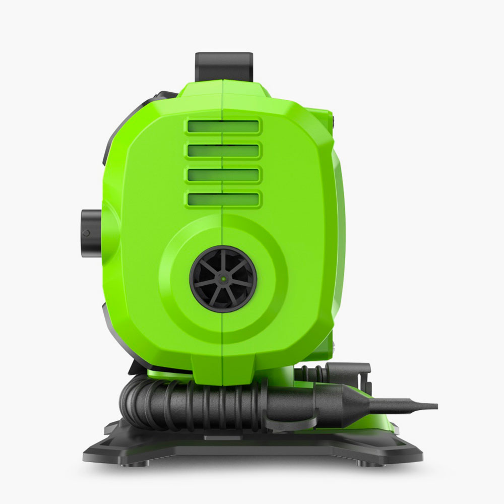 Автомобильный компрессор Greenworks ACG301 с цифровым контроллером давления, LED-фонарем и гибридной системой питания