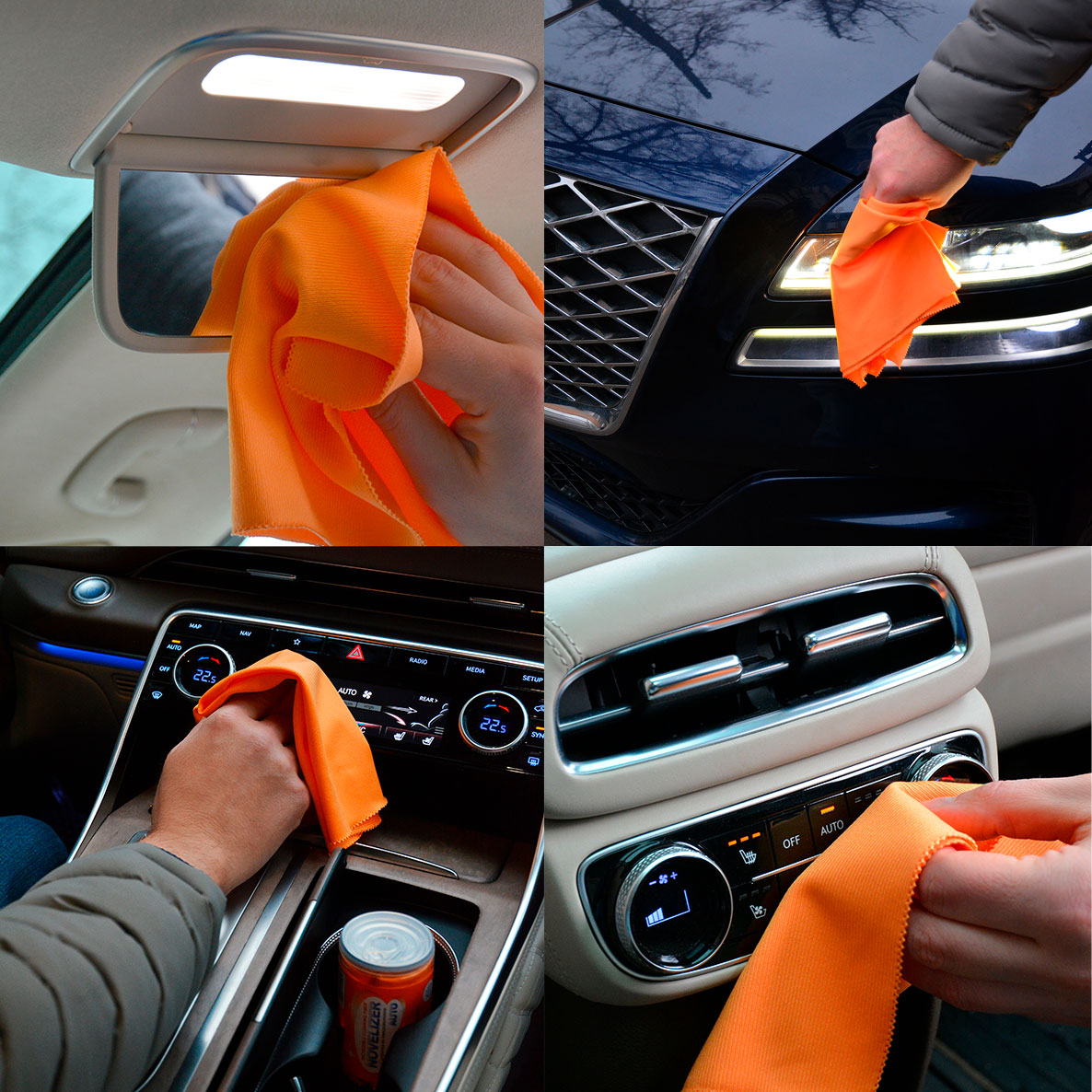 Японская салфетка для авто Novelizer Auto XL из микроволокна для идеальной чистоты кузова и салона автомобиля