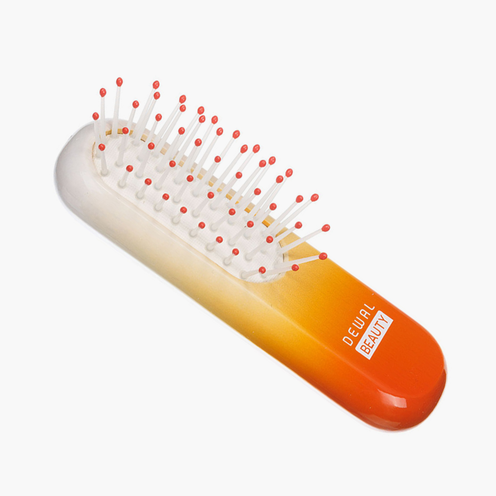 Массажная трихологическая расческа Dewal Beauty Caramel с зубчиками NeyloFit и рукоятью из натурального бука