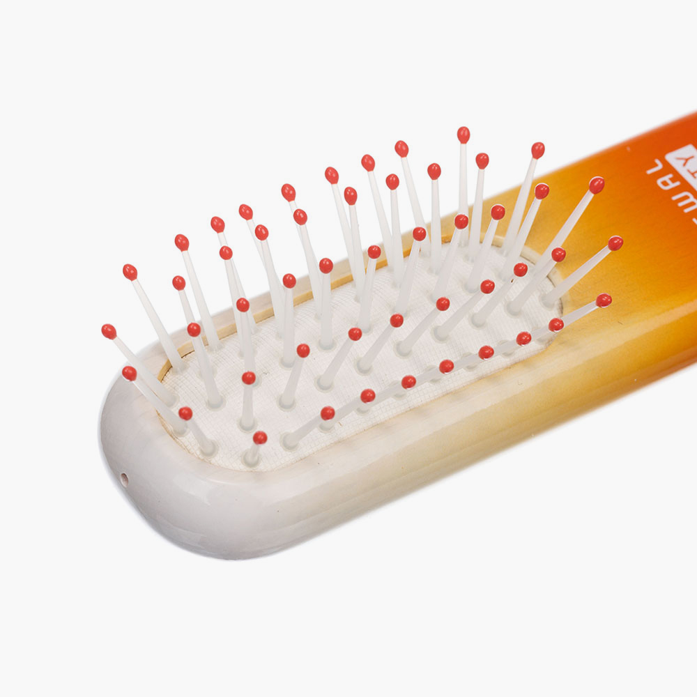 Массажная трихологическая расческа Dewal Beauty Caramel с зубчиками NeyloFit и рукоятью из натурального бука