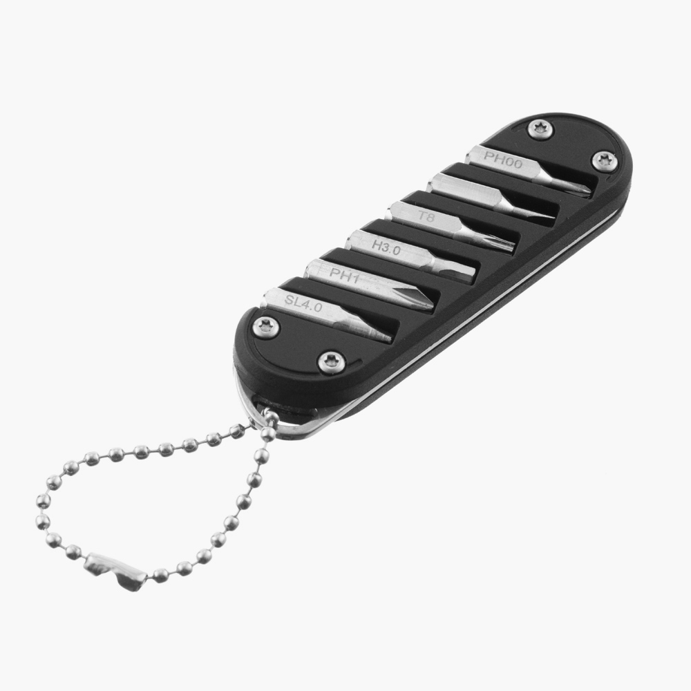 Сверхлегкий перочинный нож-мультитул Stinger FK-KM098 с набором из 6 бит из нержавеющей стали SS420