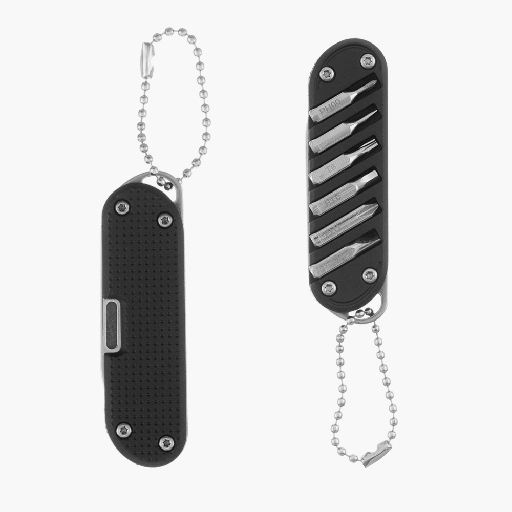 Сверхлегкий перочинный нож-мультитул Stinger FK-KM098 с набором из 6 бит из нержавеющей стали SS420