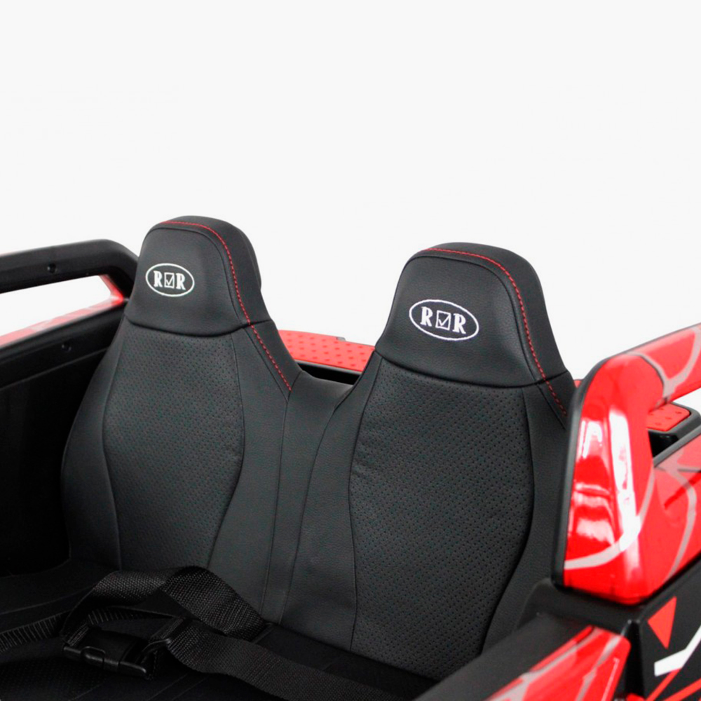 Двухместный детский электромобиль-багги RiverToys A707AA с дистанционной системой управления, медиапанелью и LED-фарами