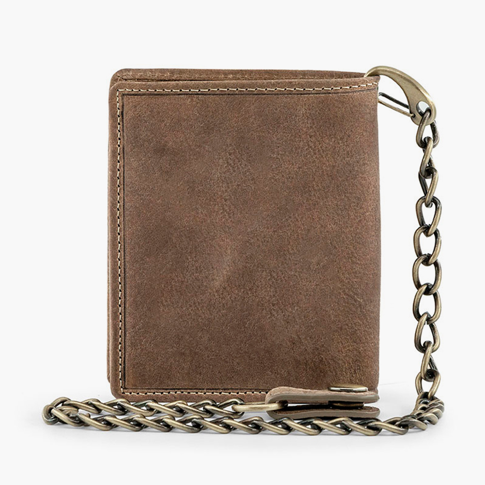 Бумажник ручной работы Klondike 1896 Wayne Eagle из кожи буйвола выделки Horween с цепочкой