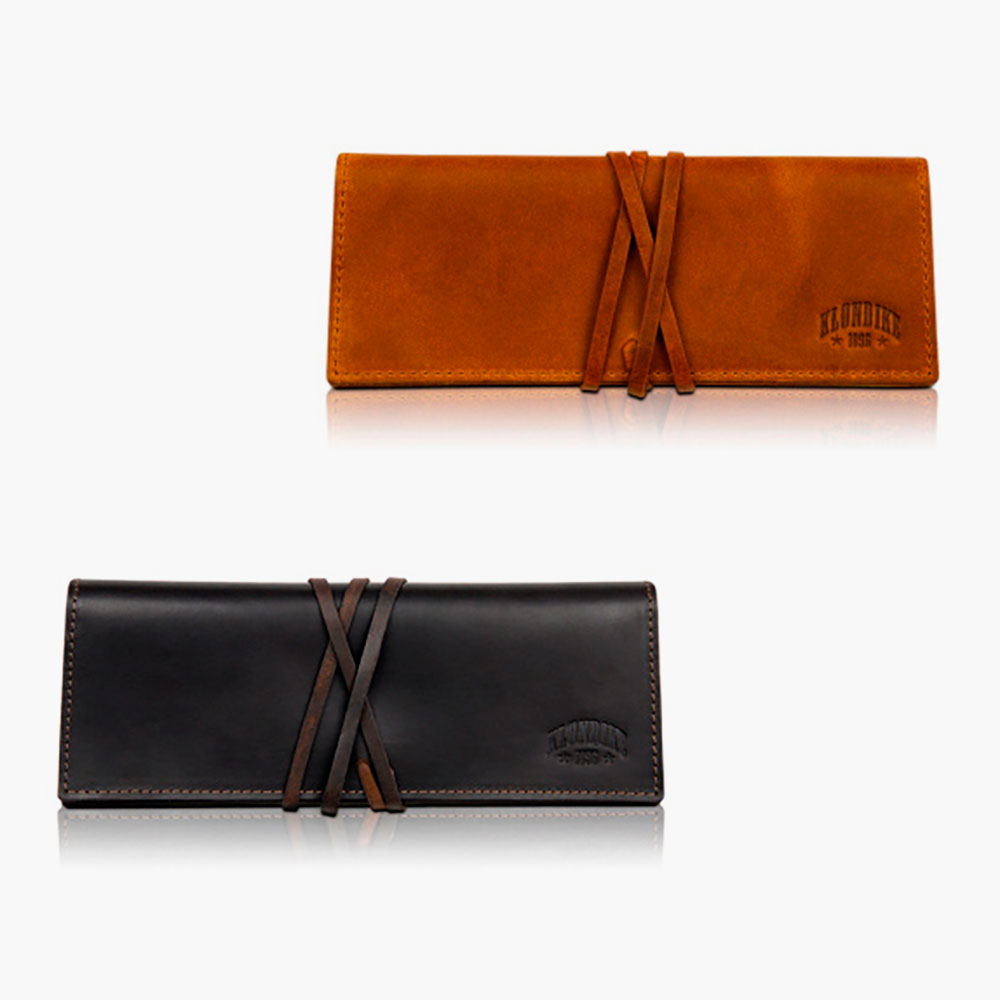 Премиальный немецкий пенал Klondike Avery из мягкой воловьей кожи фирменной выделки Vintage Dressing