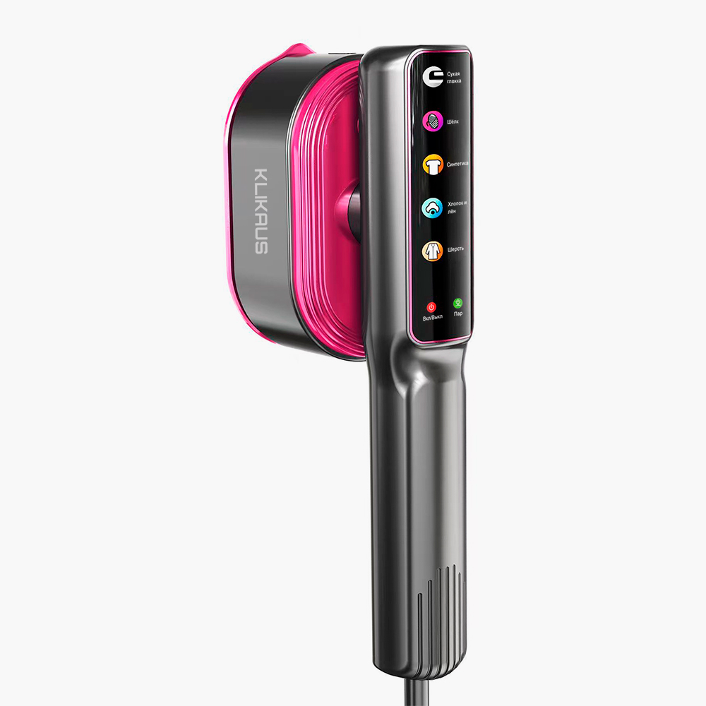 Ручной отпариватель Klikaus KL588A с многоканальной системой распределения пара, сенсорной панелью и LED-дисплеем