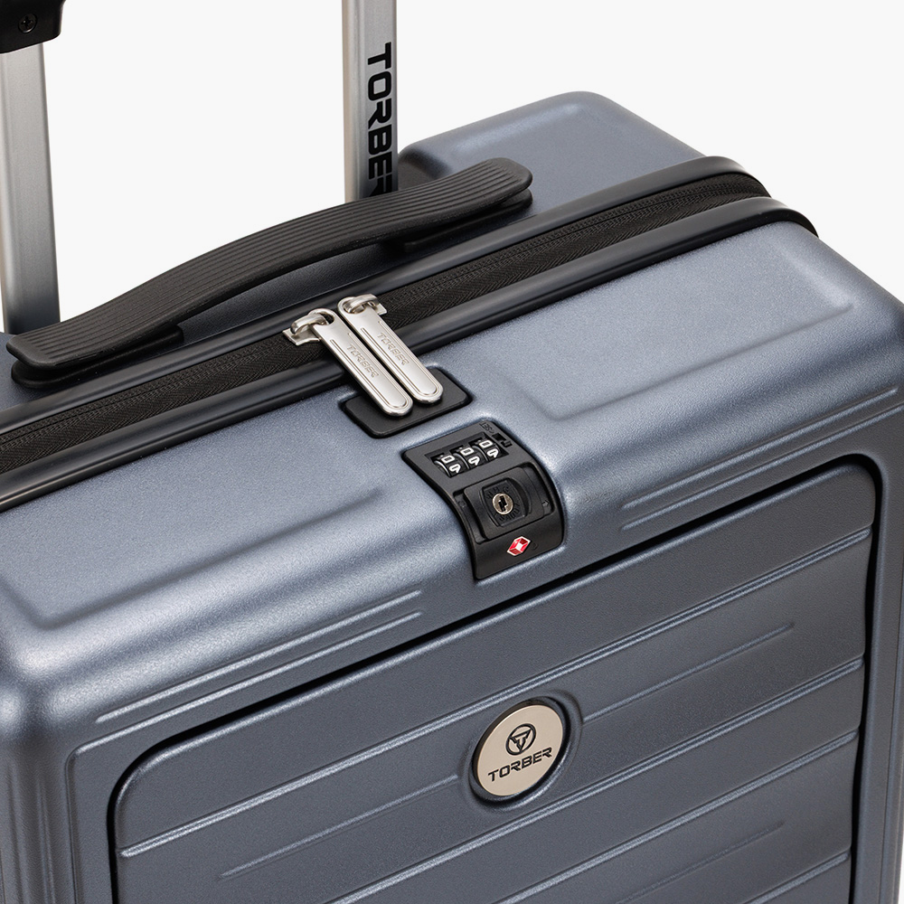 Чемодан Torber Baikal из поликарбоната Thoros с умной системой хранения багажа, отделением для ноутбука и кодовым замком TSA