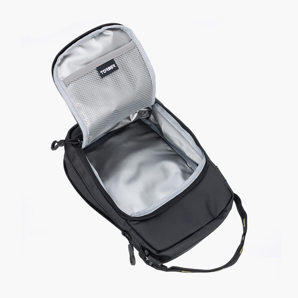 Термосумка для ланча Torber T37312 из экологичной ткани rPET с термоизоляционным слоем PEVA и водоотталкивающей пропиткой