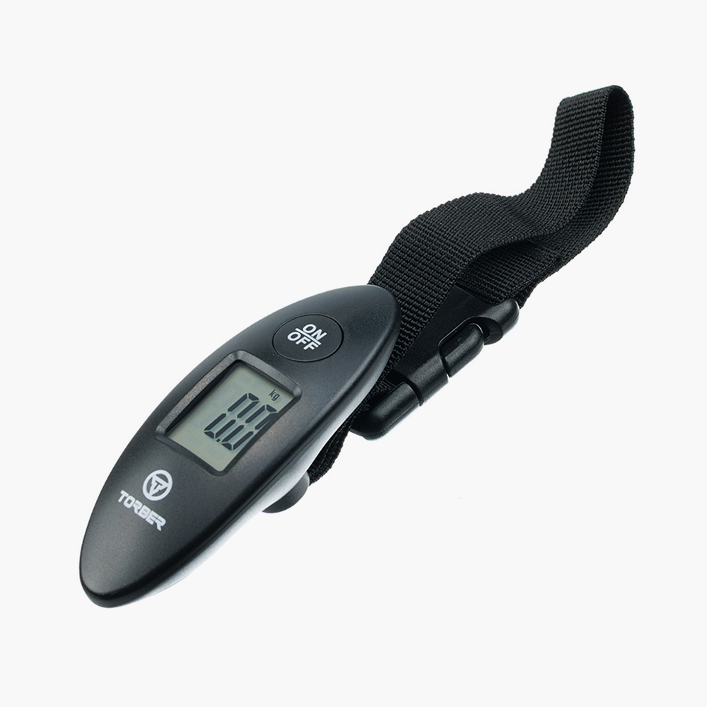Портативные цифровые весы Torber TA13709 для багажа с ЖК-дисплеем и сверхпрочным ремнем на карабине