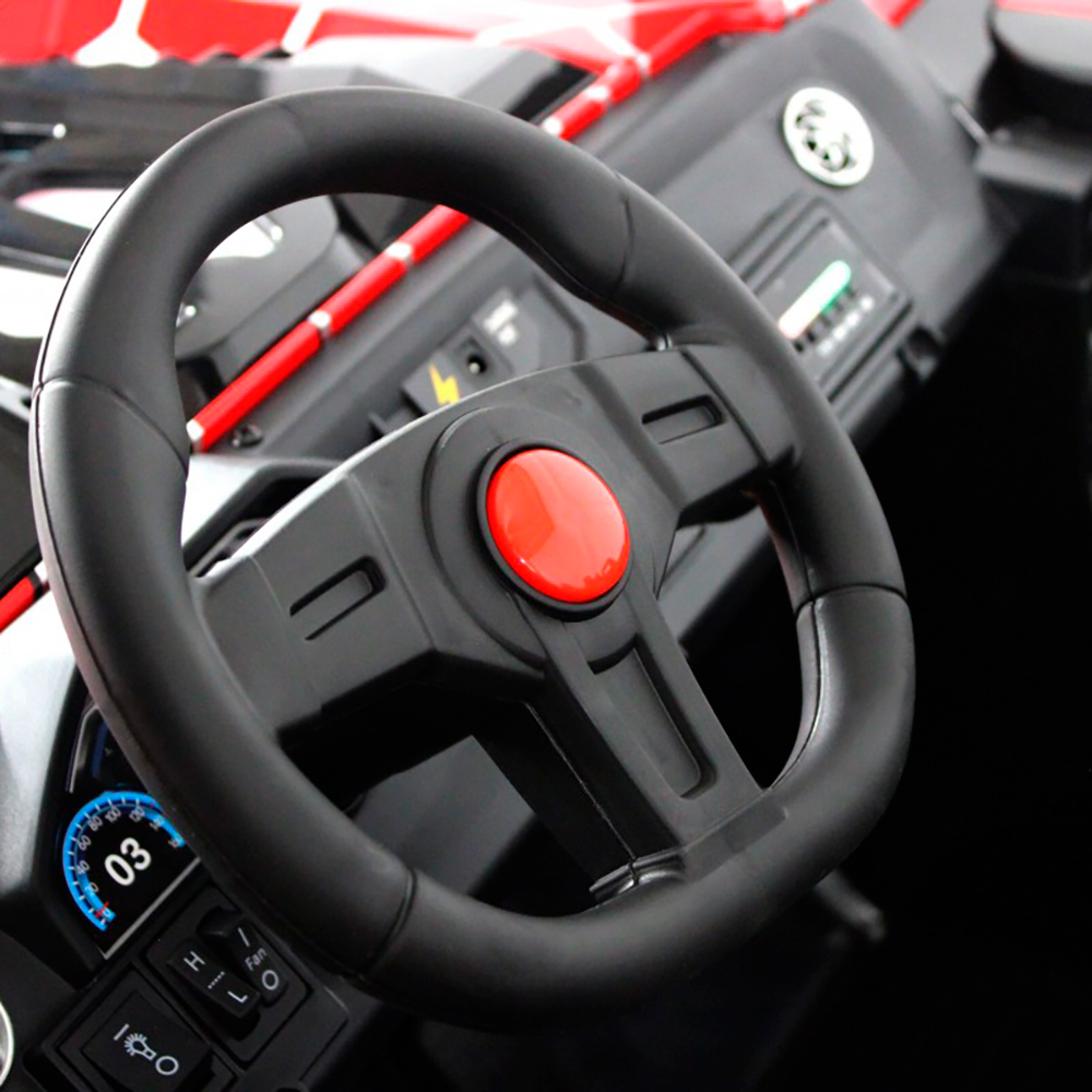 Двухместный детский электромобиль-багги RiverToys A707AA с дистанционной системой управления, медиапанелью и LED-фарами