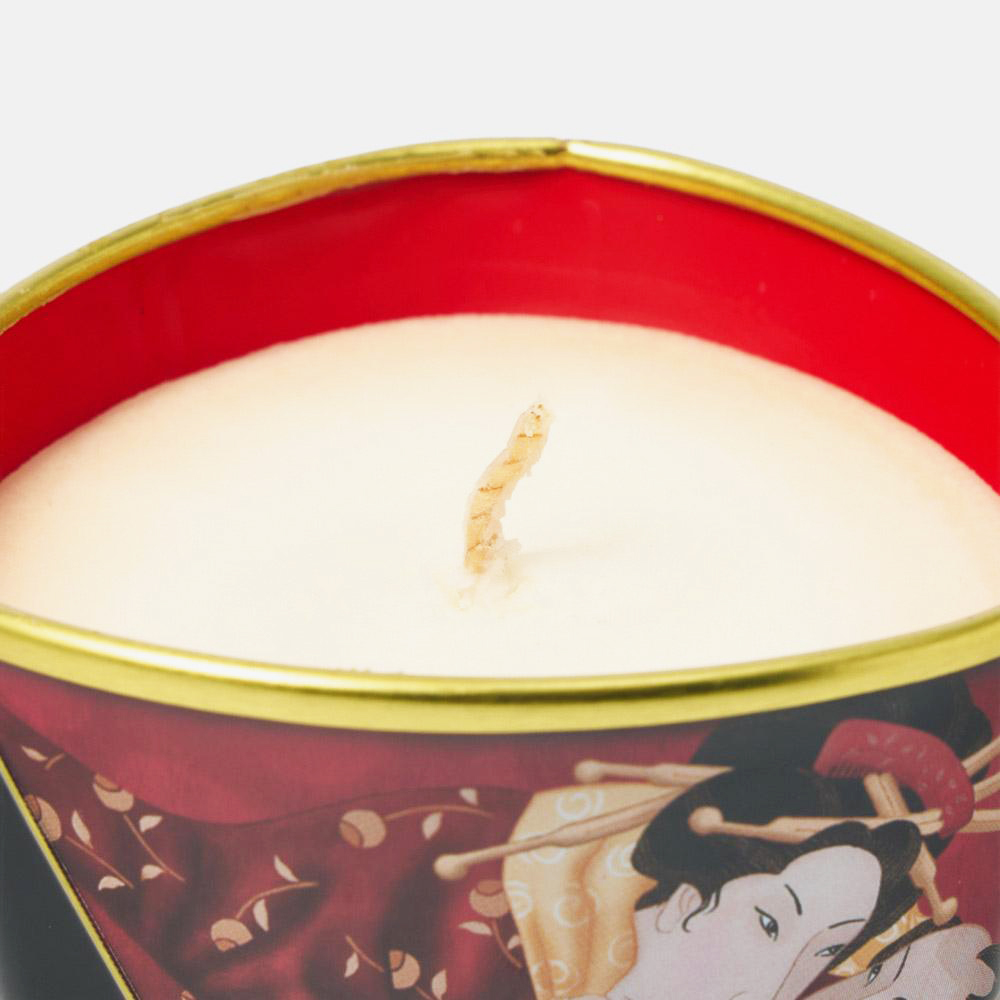 Органическая массажная свеча Shunga Massage Candle с ароматом клубники и шампанского