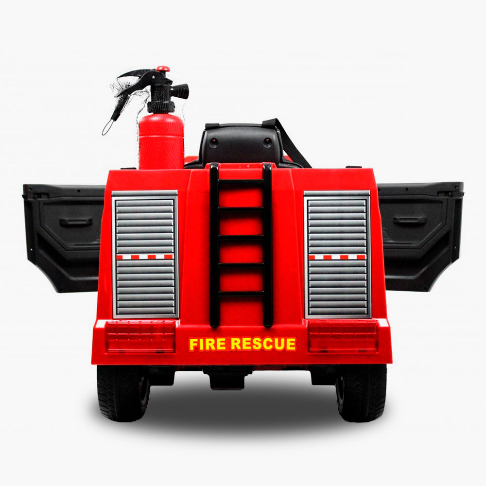 Детский пожарный электромобиль RiverToys A555AA Firefighter c дистанционной системой управления, медиапанелью и набором игрушек