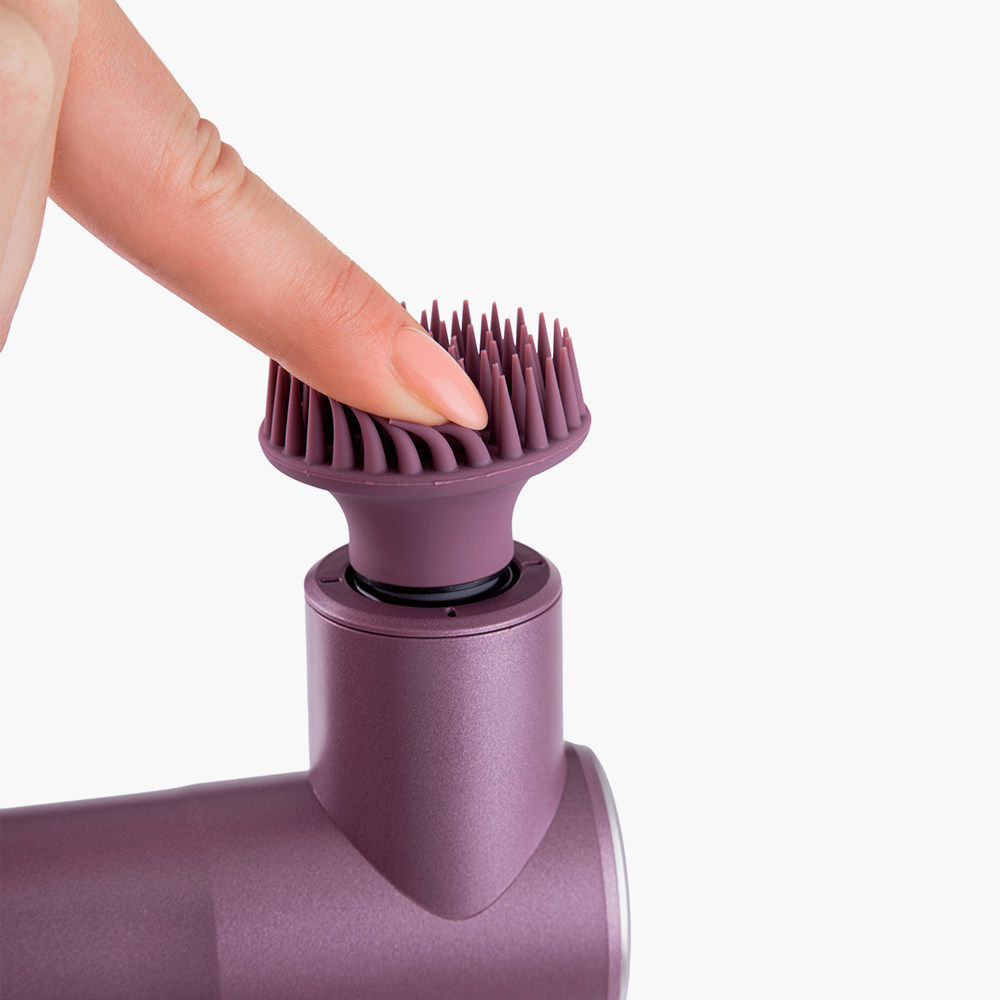 Перкуссионный массажер Olzori X-Lift с цифровой системой управления и 5 универсальными насадками для лица, шеи, головы и тела