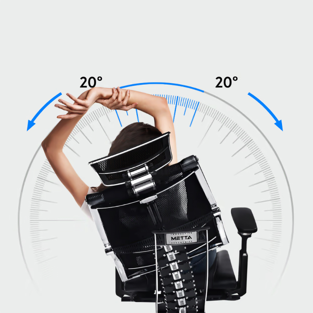 Офисное кресло Metta Yoga Spine Triumph B2 с эргономичным сиденьем, 28-точечной системой регулировки и обивкой NewLeather