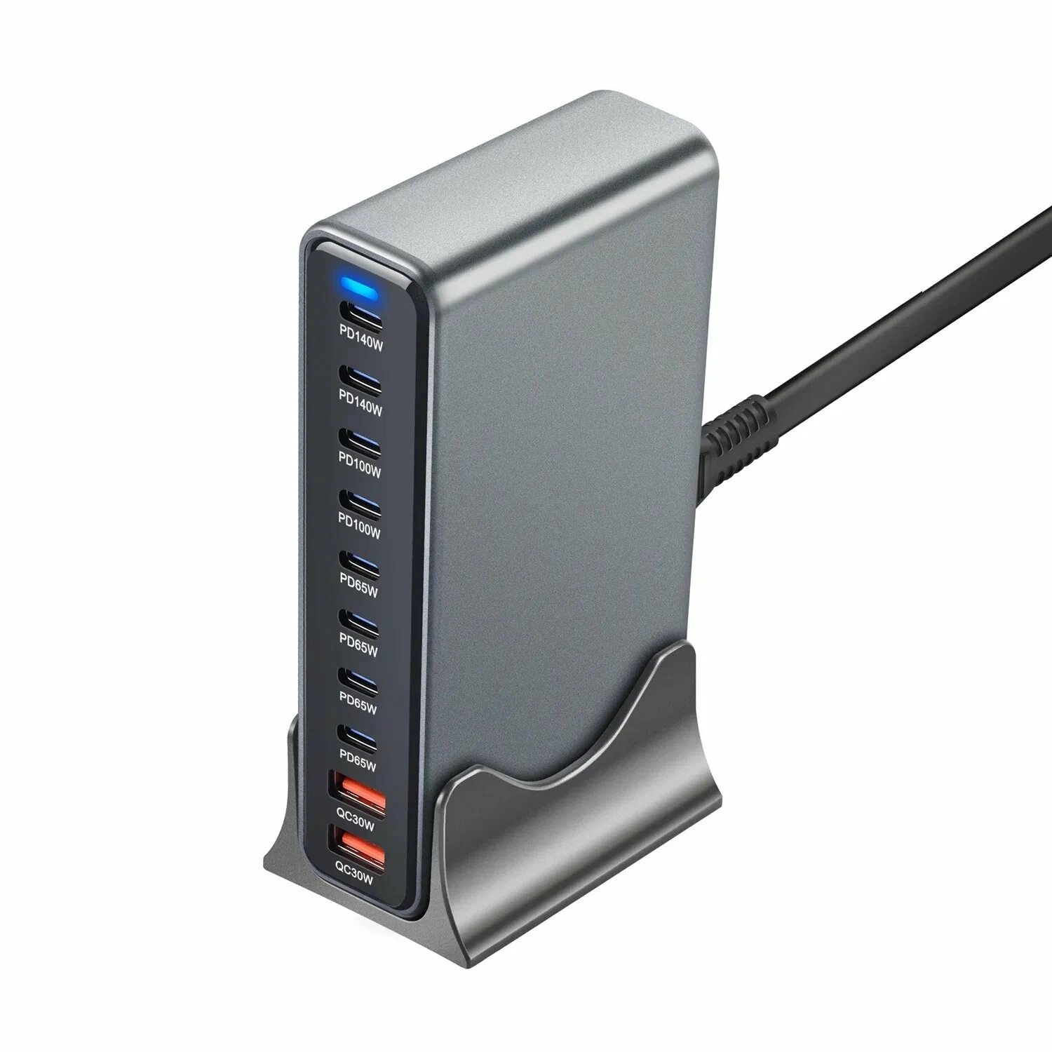 Сетевая зарядная станция GN Pro для 10 устройств с поддержкой быстрой зарядки и системой защиты PowerCheck