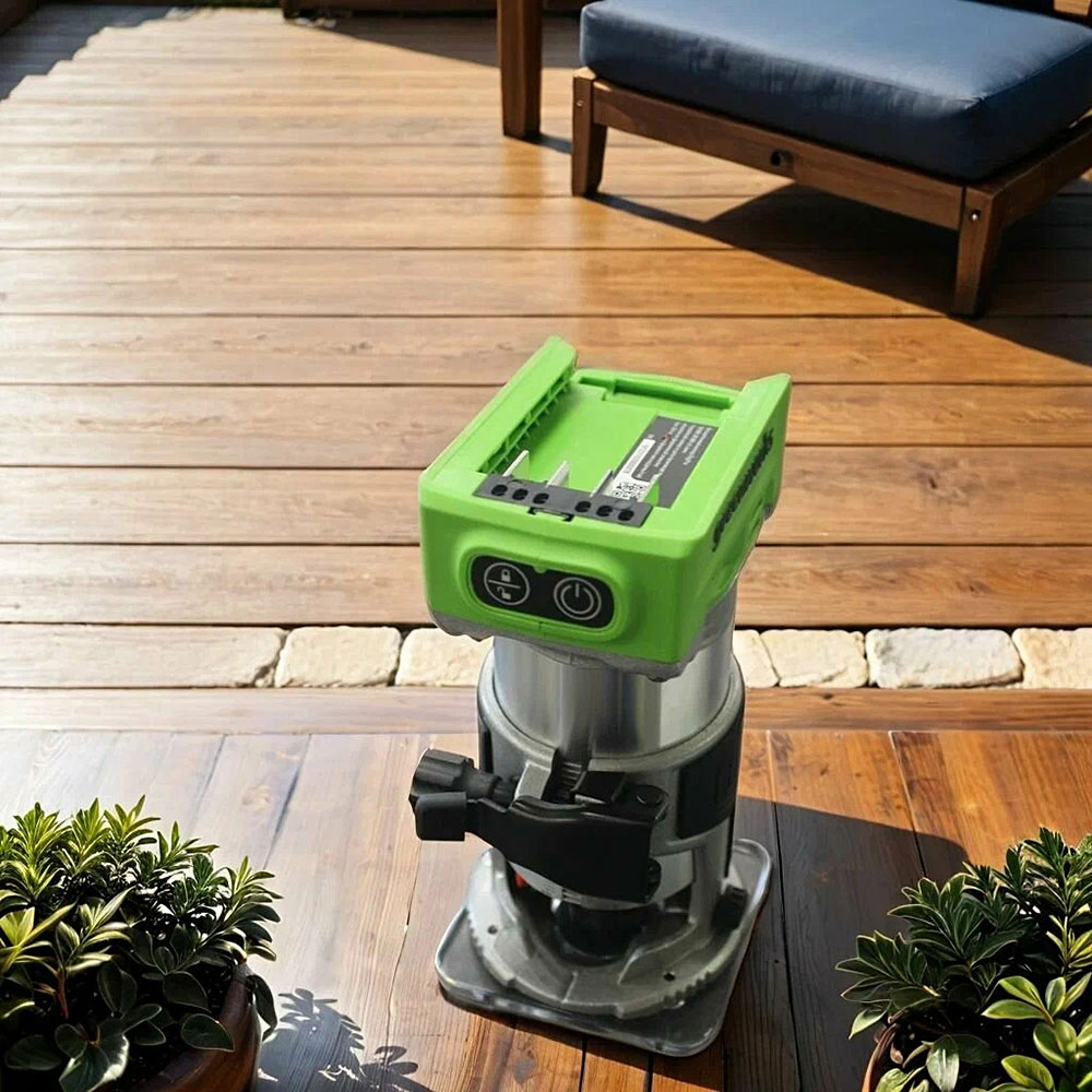 Аккумуляторный фрезер Greenworks 3502507 с бесщеточным двигателем DigiPRO, LED-подсветкой и цанговым зажимом