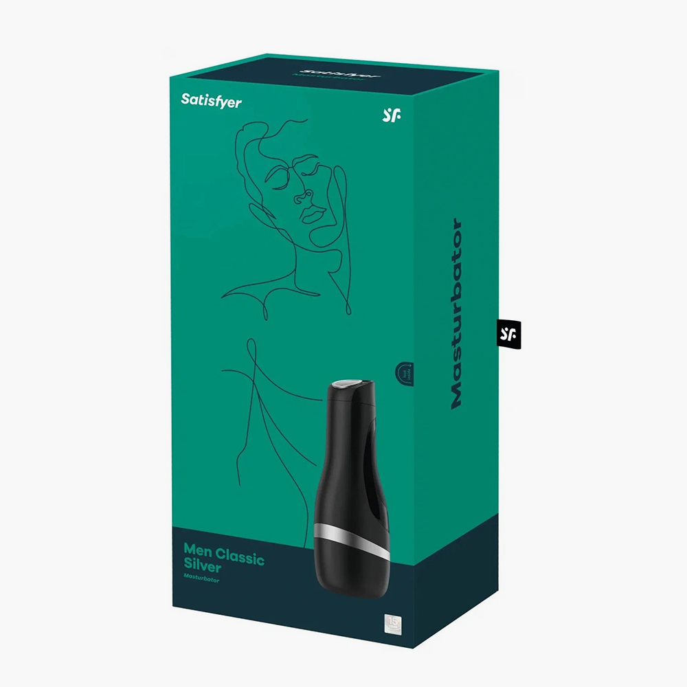 Мужской эротический массажер Satisfyer Men Classic с технологией вакуумной стимуляции и рукавом из рельефной киберкожи