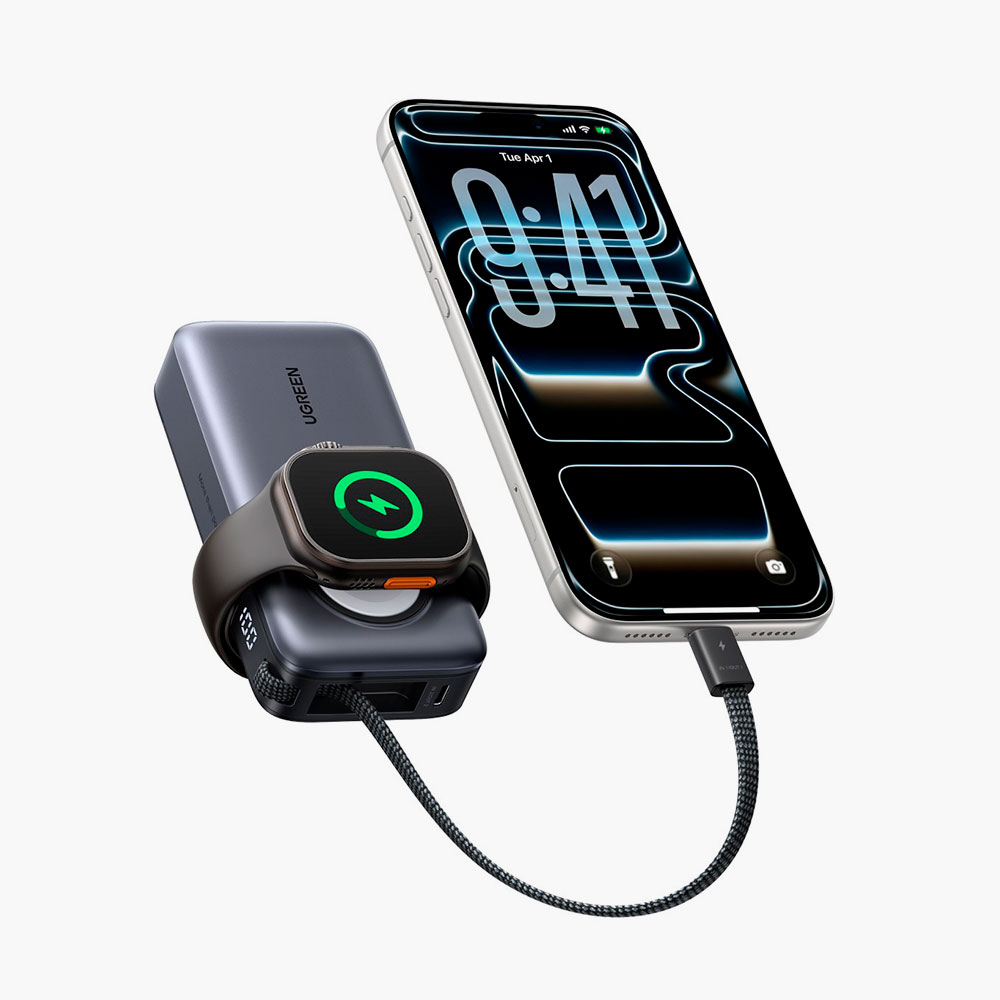 Внешний аккумулятор UGREEN PB527 — энергия в кармане и зарядка для Apple Watch