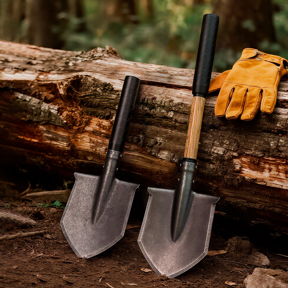 Телескопическая туристическая лопата NexTool Retractable Shovel NE20396 - полноценный рабочий хват — компактное хранение в дороге