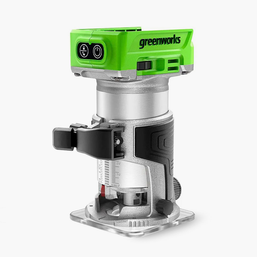 Аккумуляторный фрезер Greenworks 3502507 с бесщеточным двигателем DigiPRO, LED-подсветкой и цанговым зажимом